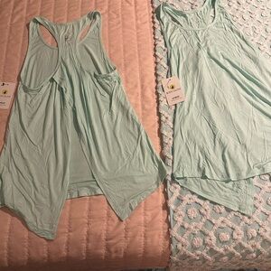 Lot of 2 BODY GLOVE Light Teal Tank Tops w/open backs sz XL - NWT